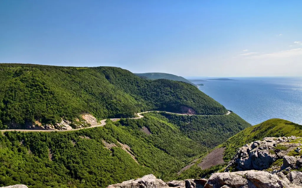 The Cabot Trail along the Cape Breton coast