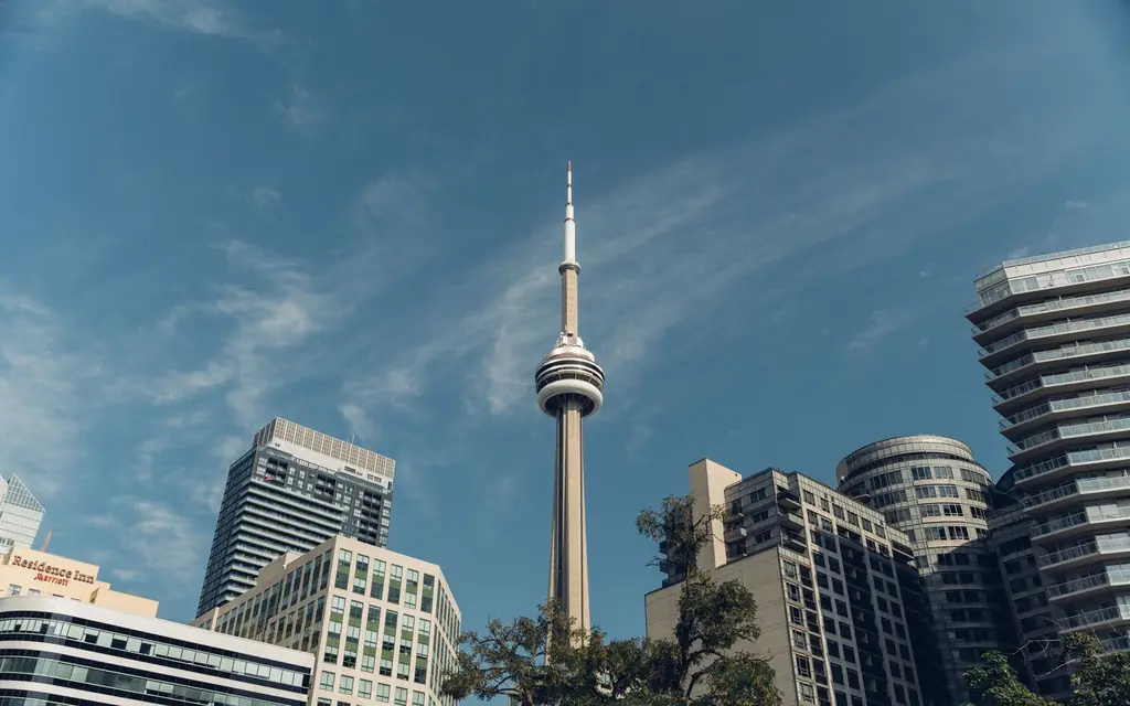 The CN Tower above downtown Toronto