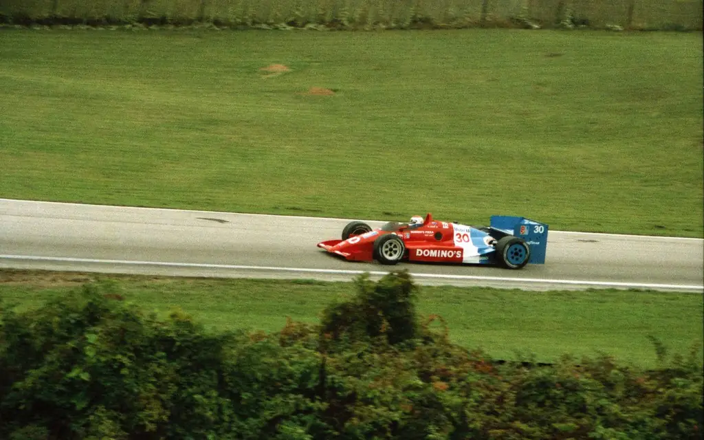 A race car on a street circuit