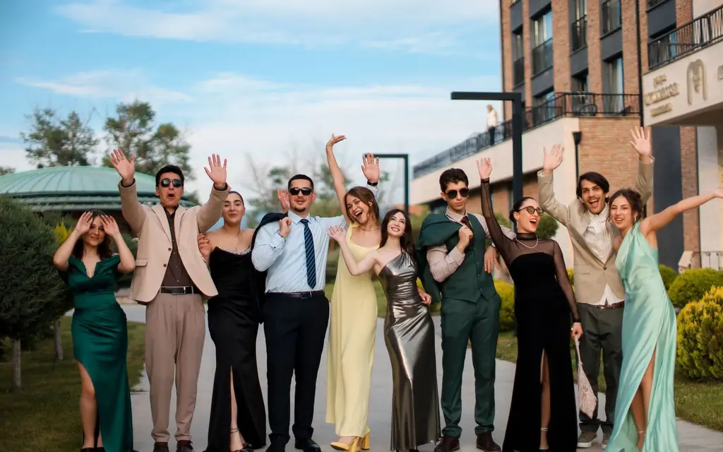 Students dressed for prom