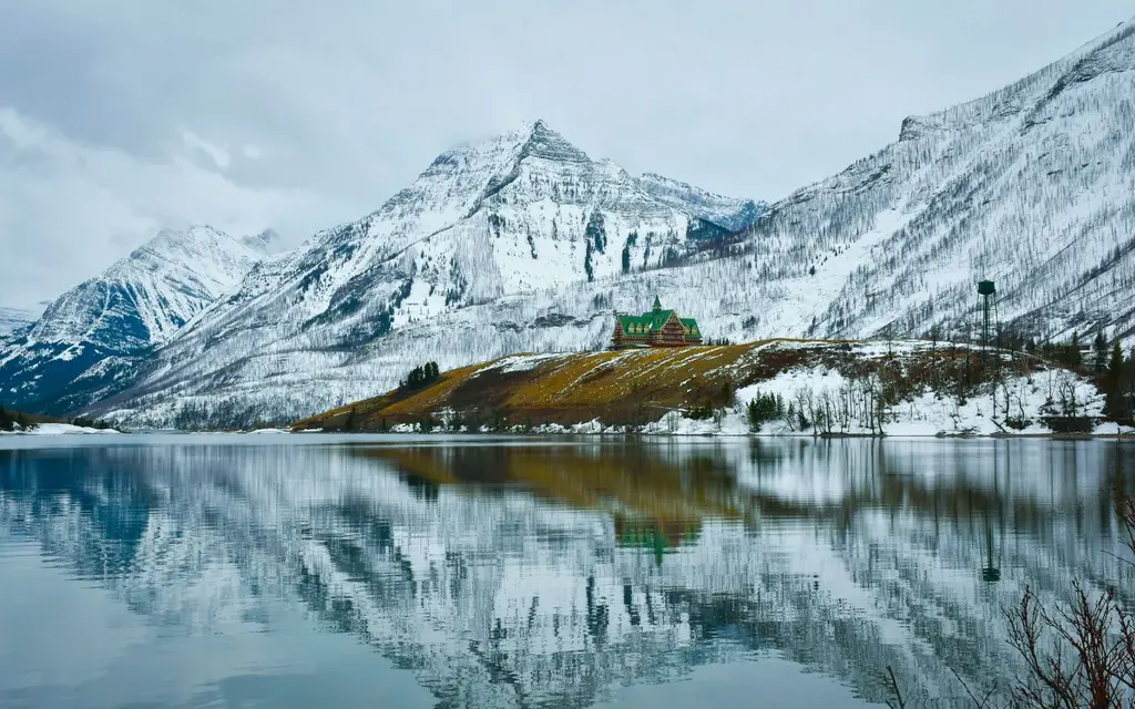 The Prince of Wales Hotel above Waterton Lake