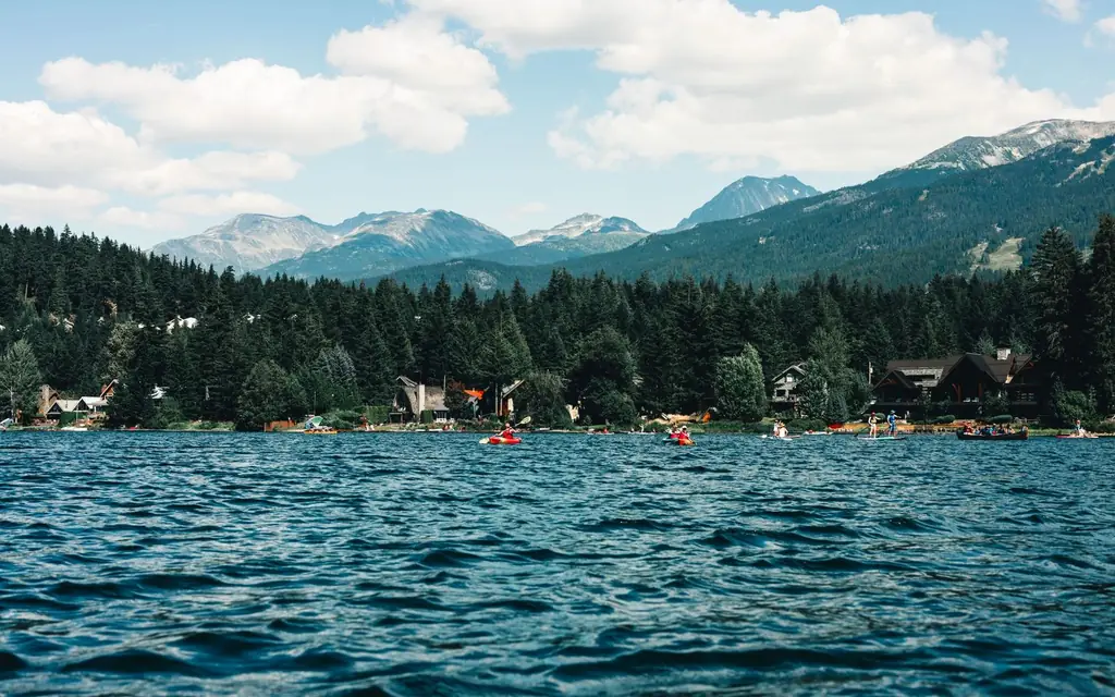Whistler mountains and village