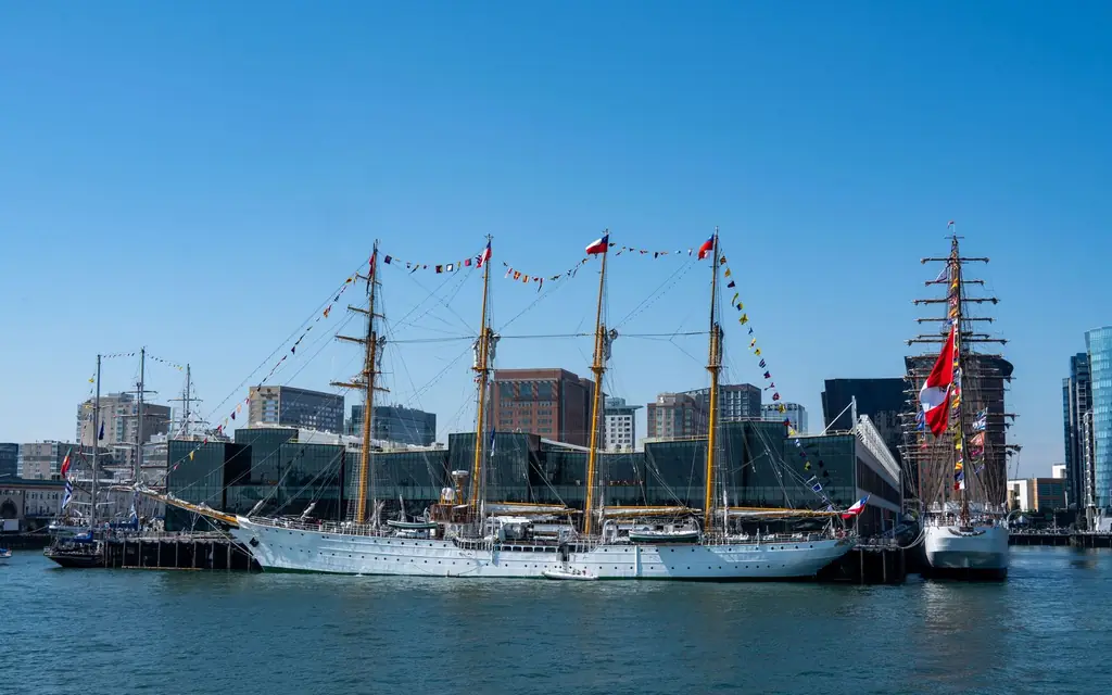 Tall ships moored on the Halifax waterfront