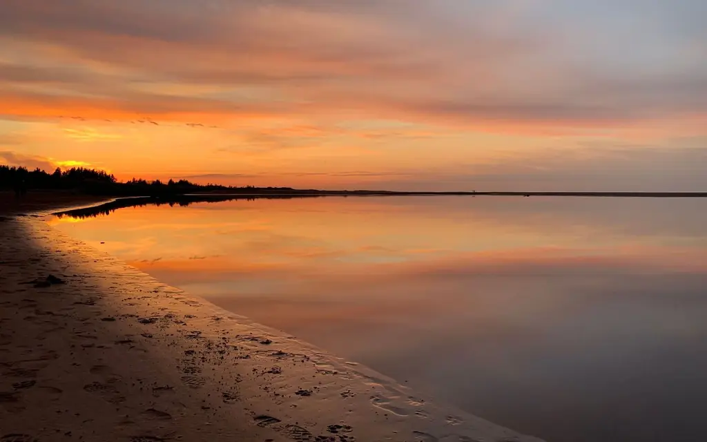 Sunset over the shore of Prince Edward Island