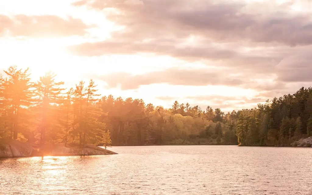 Sunset over a Muskoka lake