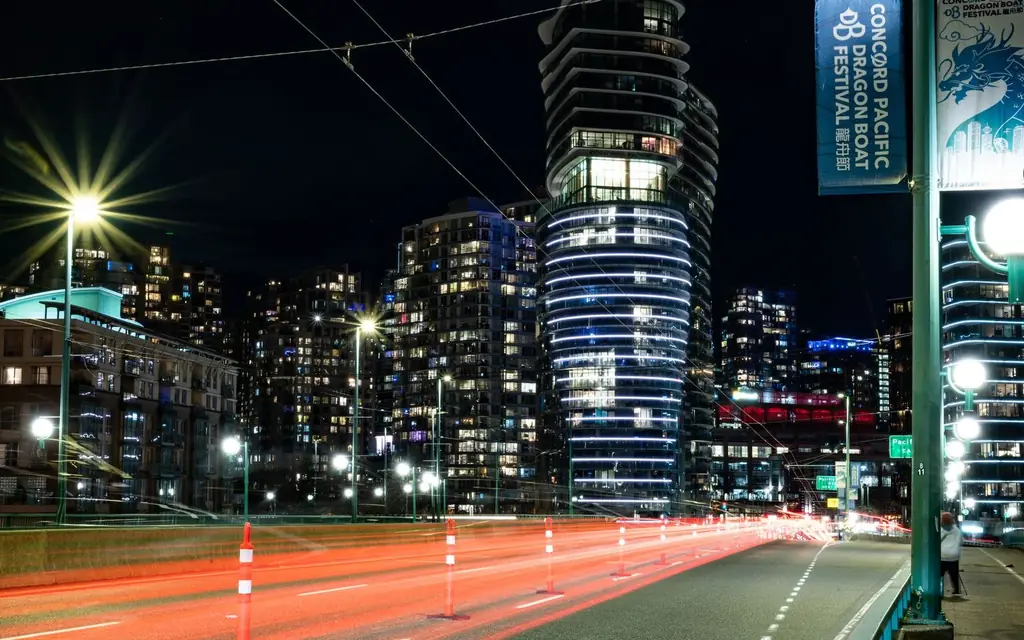 Downtown Vancouver at night