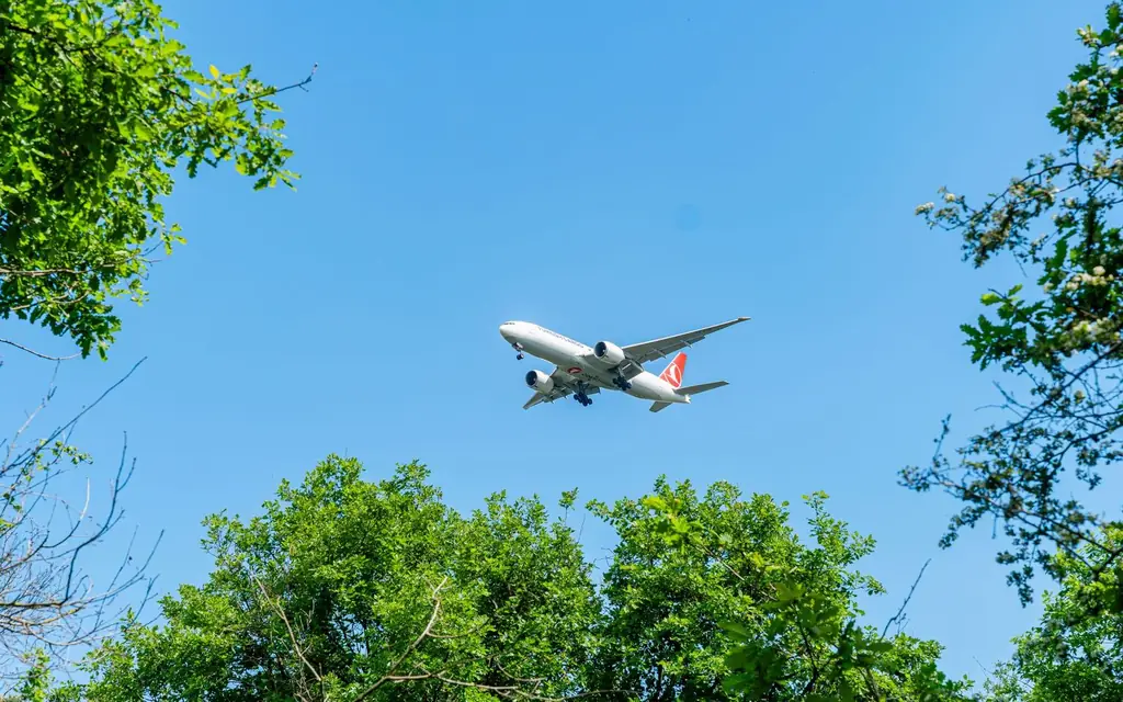 An aircraft near the Toronto waterfront