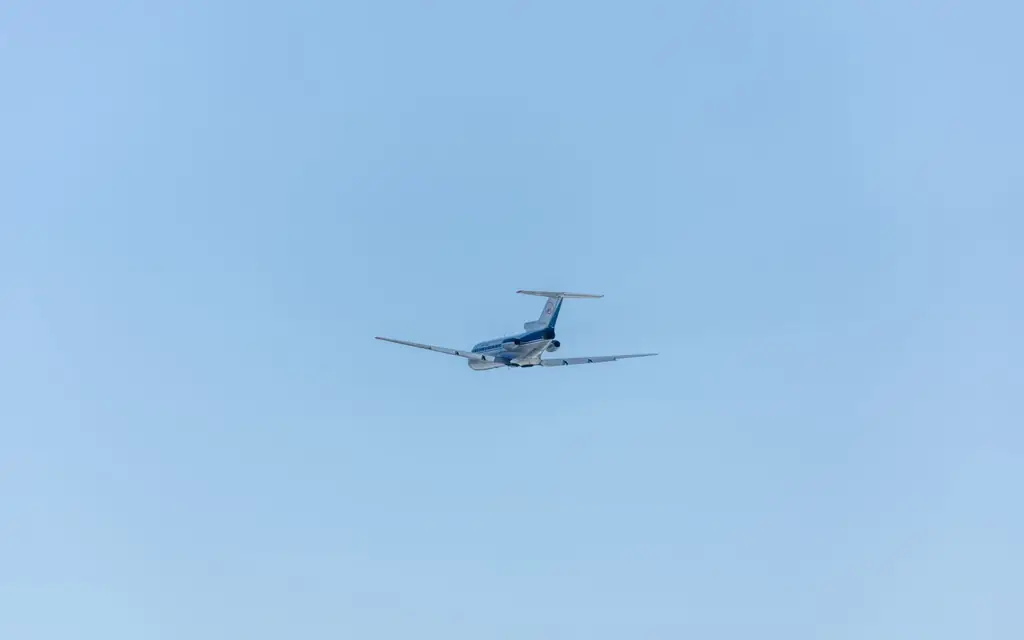 A business jet on a winter apron