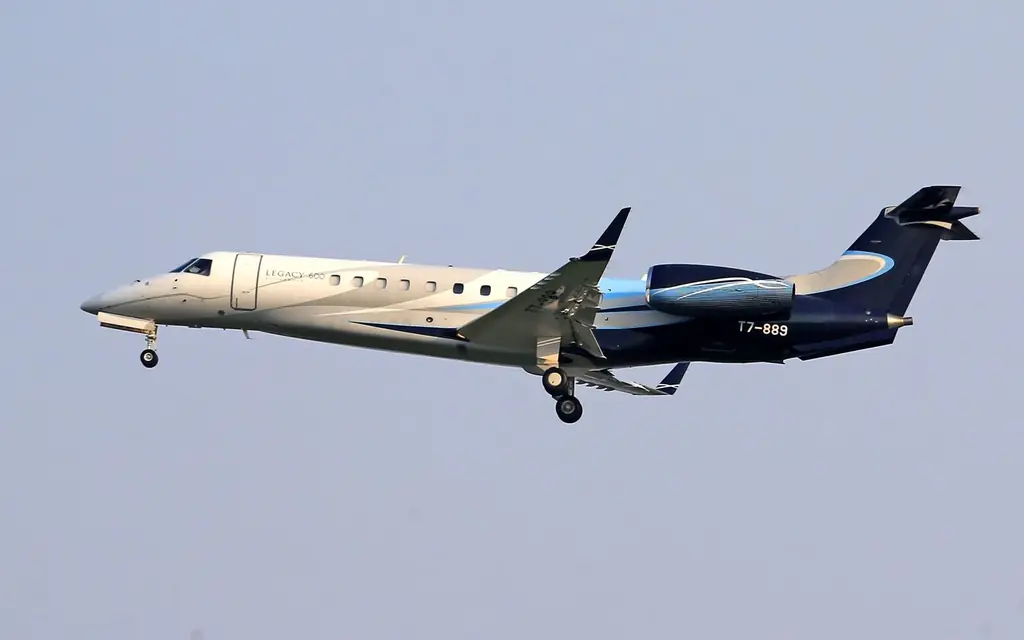 A business jet in flight