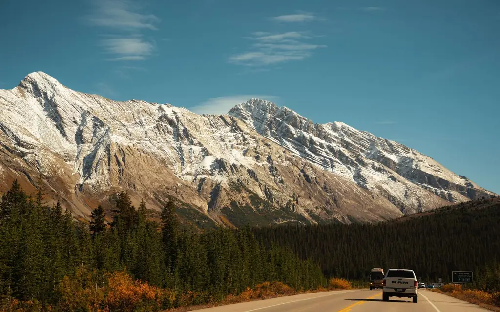 A car on a Canadian highway