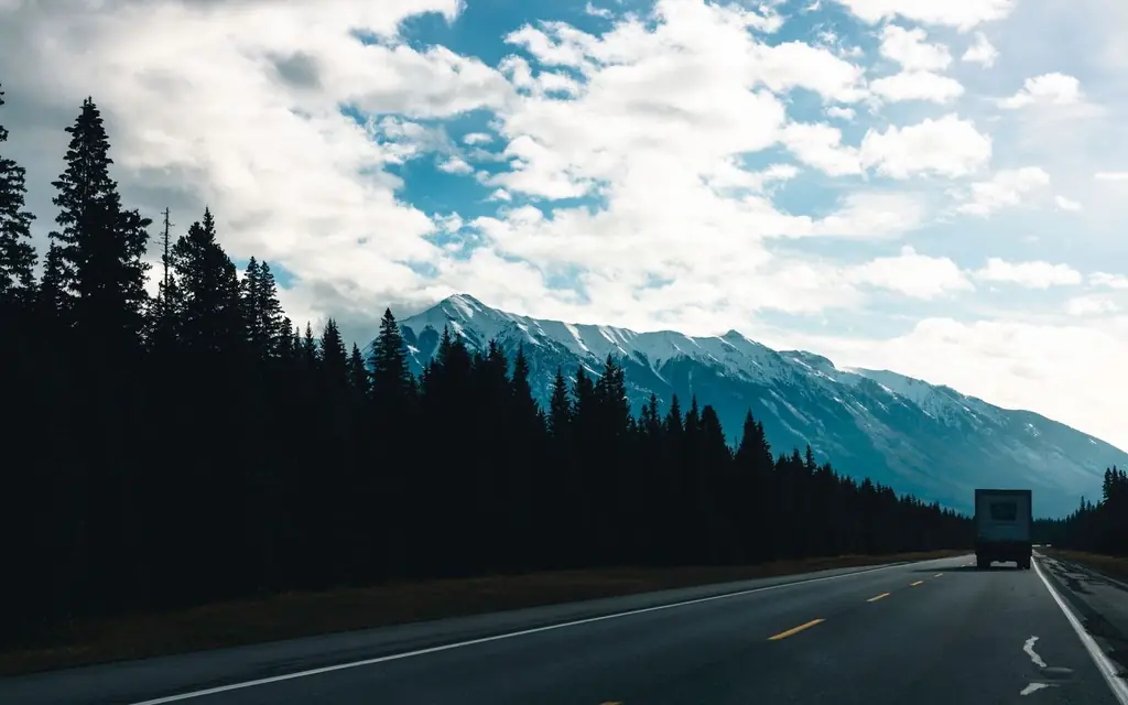 A highway border crossing