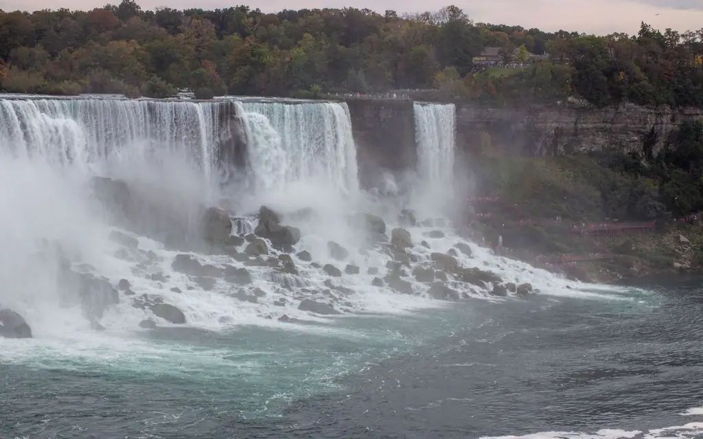 Niagara Falls framed by autumn trees