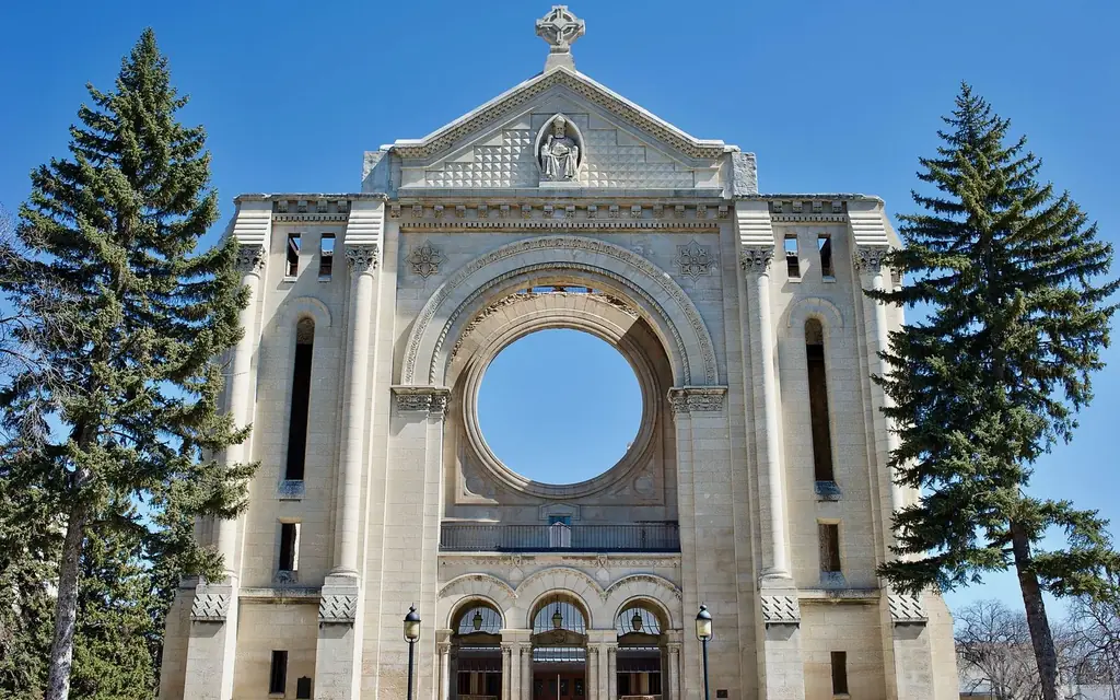 Historic St. Boniface Cathedral ruins in Winnipeg