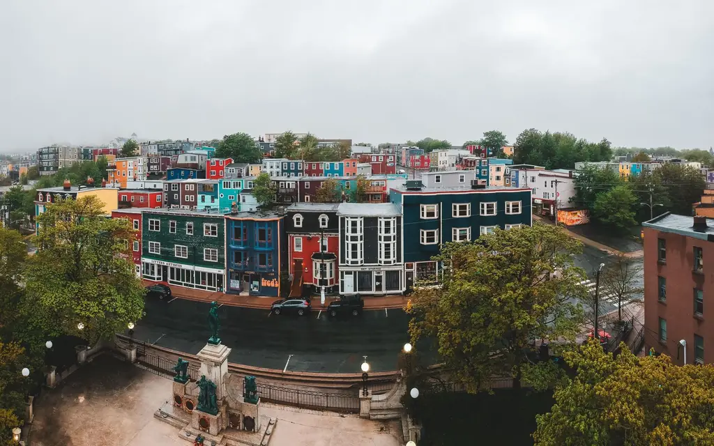 Colourful row houses in St. John's, Newfoundland